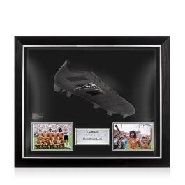 Ruud Gullit Signed Black Adidas Blackout Boot In Bubble Frame: 